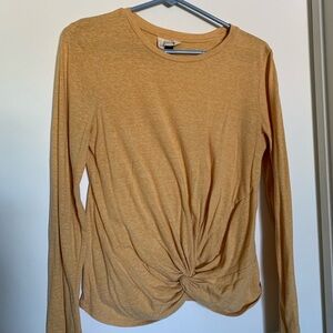 Universal Thread Women's Yellow Twist Knot Blouse